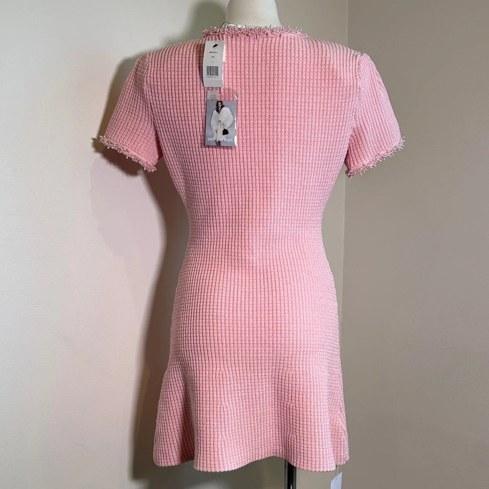 Self-Portrait Pink Textured Dress - Picture 7 of 15